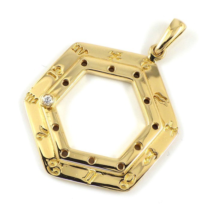 Cartier Horoscope Pendant Zodiac Sign Diamond Yellow Gold